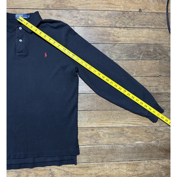 Vintage Polo Ralph Lauren Long Sleeve Polo Collard Shirt Men's Medium Black - Picture 3 of 5